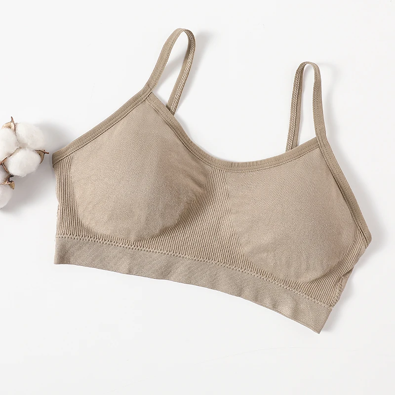 Femmes Push Up bustier tubulaire Sport sans couture soutiens - gorge sans coussinets haut court femme sans fil sous - vêtements couleur unie Sexy Lingerie intimes - Miniature 30