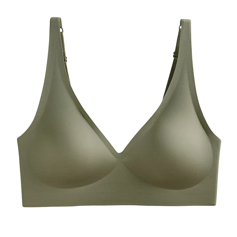 Soutien - gorge Push Up sans couture pour femmes, brassière sans fil, col en v, Bralette amovible, rembourré, sous - vêtements de sport, Lingerie Sexy, S - XXL - Miniature 7