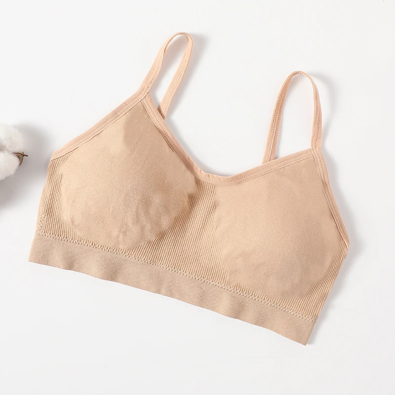 Femmes Push Up bustier tubulaire Sport sans couture soutiens - gorge sans coussinets haut court femme sans fil sous - vêtements couleur unie Sexy Lingerie intimes - Miniature 32