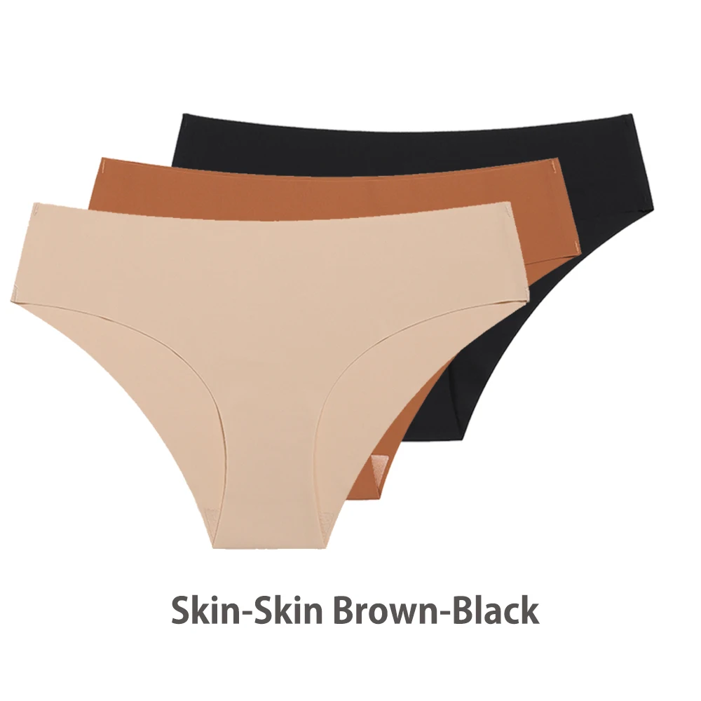 Ensemble de culottes sans couture respirantes pour femmes, sous - vêtements sexy, slips invisibles, taille basse, monochromatique, 3 pièces culotte invisible sans couture femme, culotte invisible femme - Miniature 34