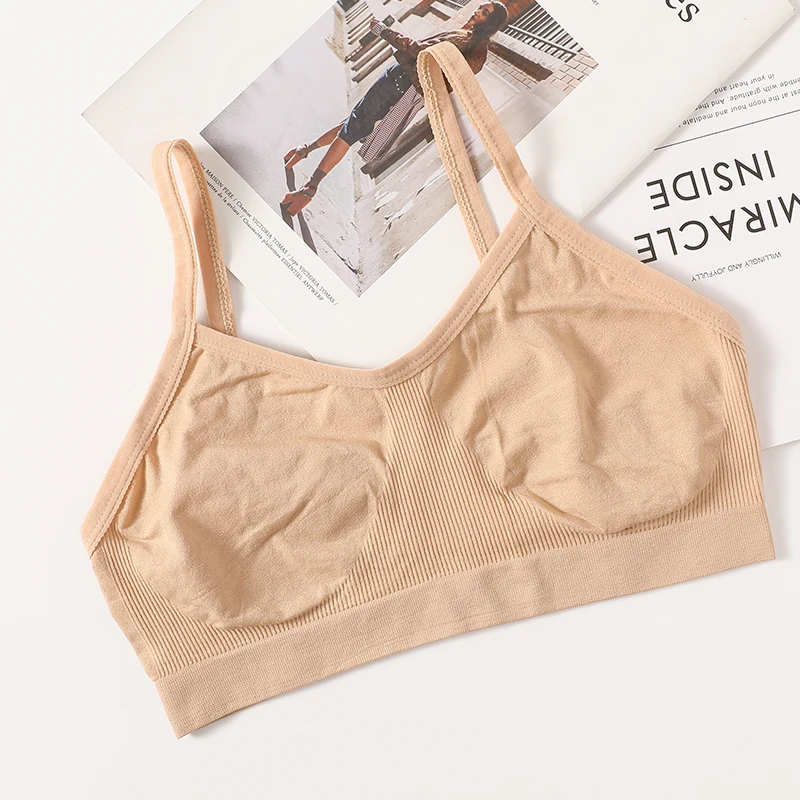 Femmes Push Up bustier tubulaire Sport sans couture soutiens - gorge sans coussinets haut court femme sans fil sous - vêtements couleur unie Sexy Lingerie intimes - Miniature 16