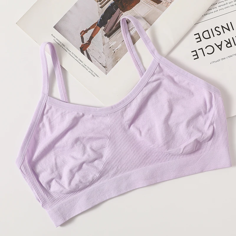 Femmes Push Up bustier tubulaire Sport sans couture soutiens - gorge sans coussinets haut court femme sans fil sous - vêtements couleur unie Sexy Lingerie intimes - Miniature 13