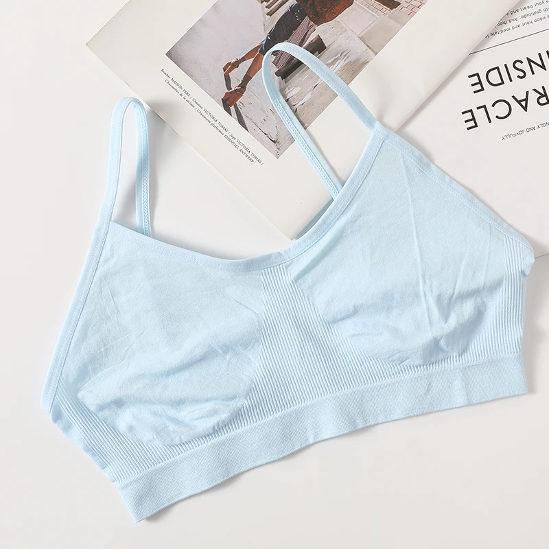 Femmes Push Up bustier tubulaire Sport sans couture soutiens - gorge sans coussinets haut court femme sans fil sous - vêtements couleur unie Sexy Lingerie intimes - Miniature 19