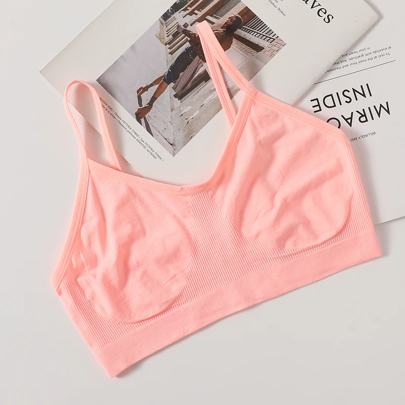 Femmes Push Up bustier tubulaire Sport sans couture soutiens - gorge sans coussinets haut court femme sans fil sous - vêtements couleur unie Sexy Lingerie intimes - Miniature 23