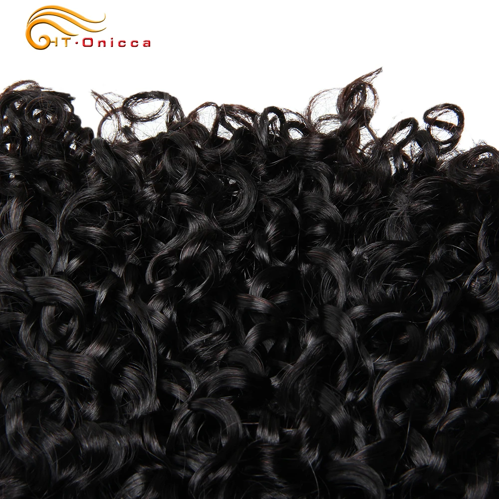 Mèches Brésiliennes Naturelles Remy avec Closure, Cheveux Humains, Couleur Blond Ombré 1B 30, Boucles Pixie, 240 g/Lot, 3 Lots - Miniature 5