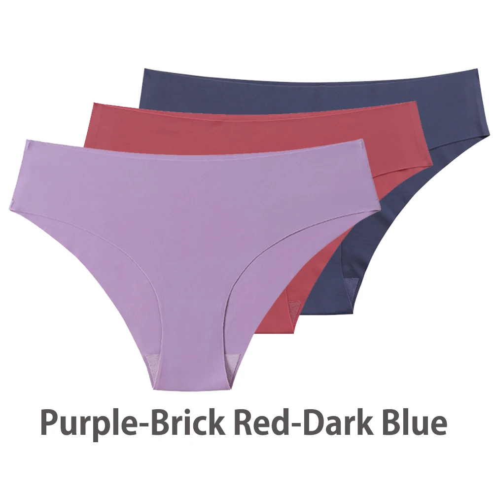 Ensemble de culottes sans couture respirantes pour femmes, sous - vêtements sexy, slips invisibles, taille basse, monochromatique, 3 pièces culotte invisible sans couture femme, culotte invisible femme - Miniature 40