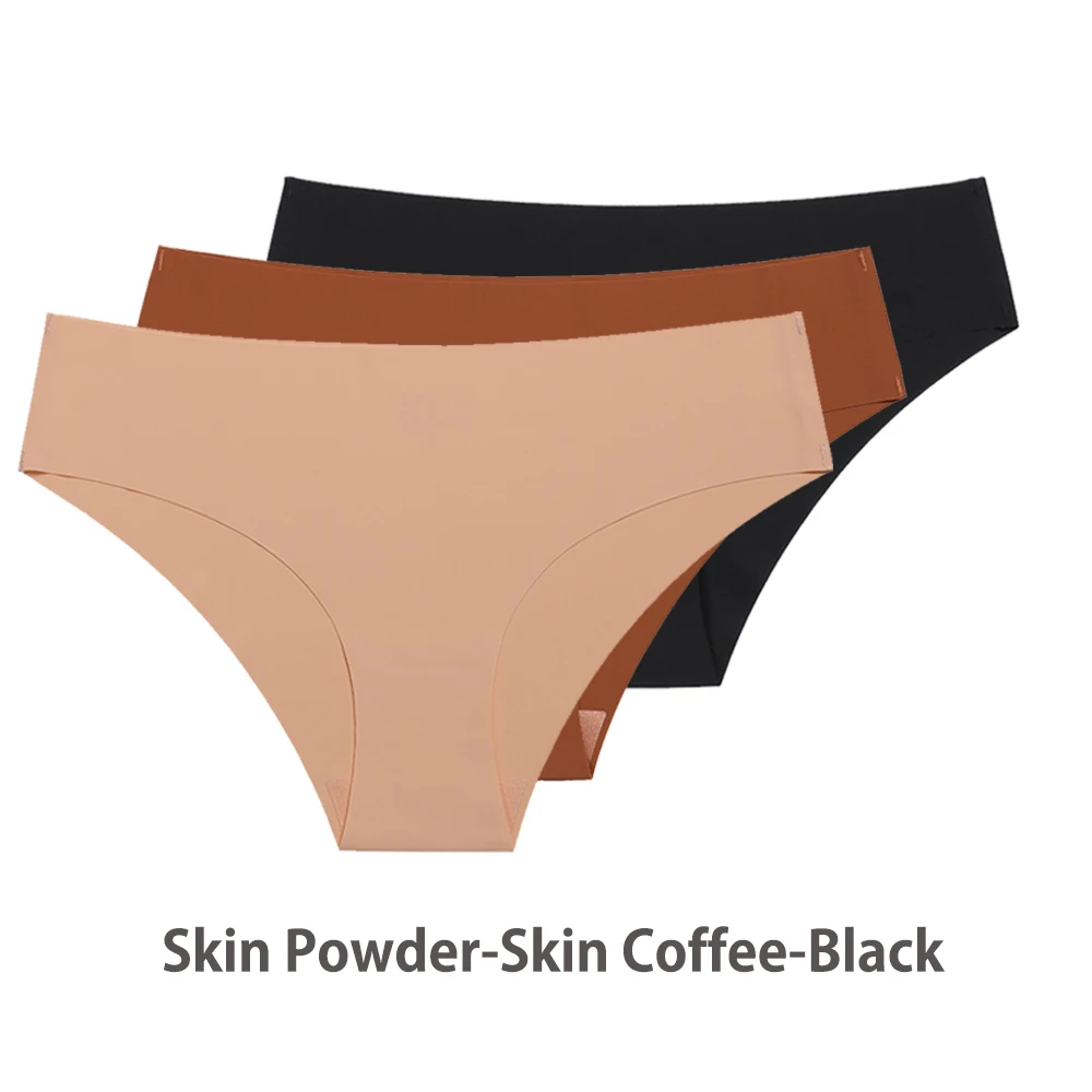 Ensemble de culottes sans couture respirantes pour femmes, sous - vêtements sexy, slips invisibles, taille basse, monochromatique, 3 pièces culotte invisible sans couture femme, culotte invisible femme - Miniature 28