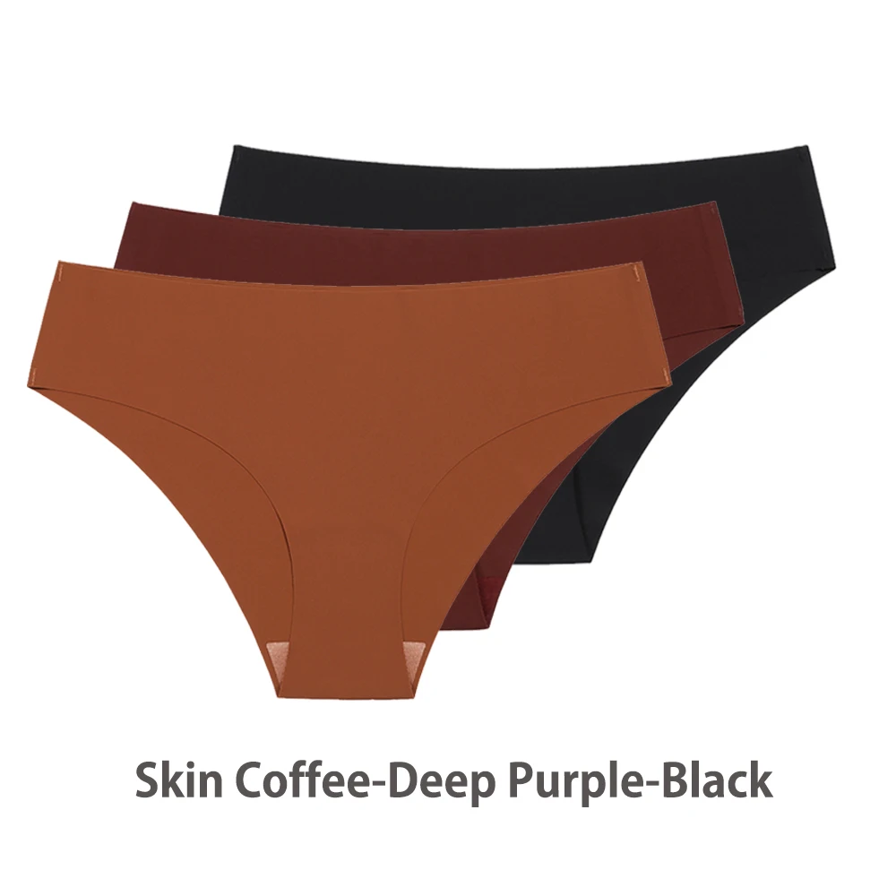 Ensemble de culottes sans couture respirantes pour femmes, sous - vêtements sexy, slips invisibles, taille basse, monochromatique, 3 pièces culotte invisible sans couture femme, culotte invisible femme - Miniature 31