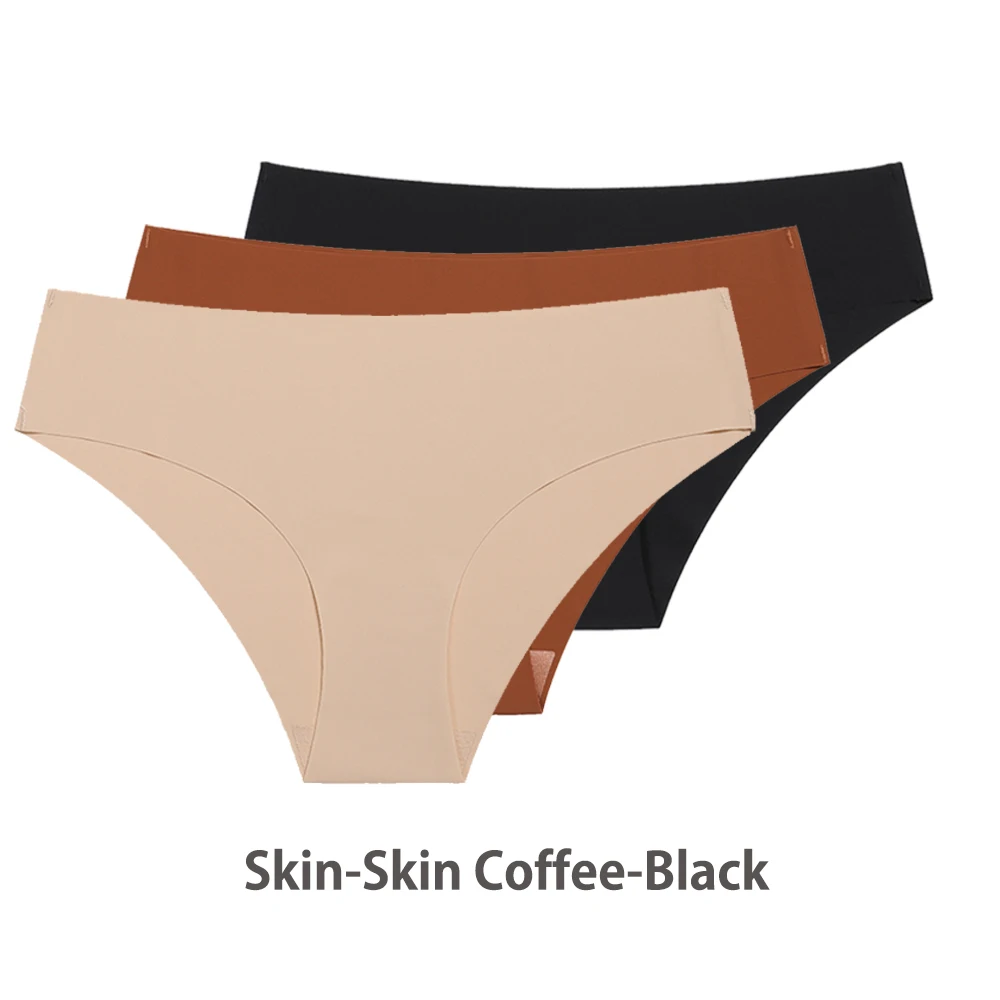Ensemble de culottes sans couture respirantes pour femmes, sous - vêtements sexy, slips invisibles, taille basse, monochromatique, 3 pièces culotte invisible sans couture femme, culotte invisible femme - Miniature 48
