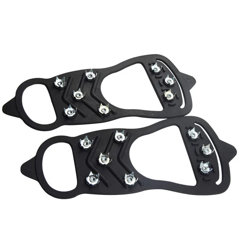 Pince à glace pour chaussures, crampons à neige, anti-alde, randonnée, pointes de traction, flotteurs de glace, 8 goujons - Miniature 5