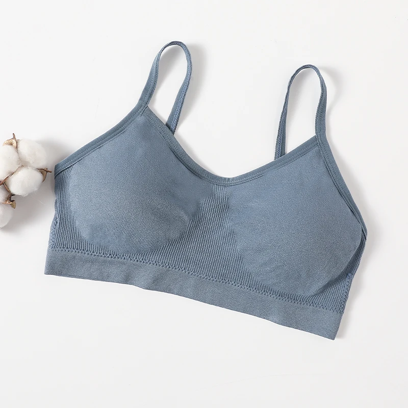 Femmes Push Up bustier tubulaire Sport sans couture soutiens - gorge sans coussinets haut court femme sans fil sous - vêtements couleur unie Sexy Lingerie intimes - Miniature 24