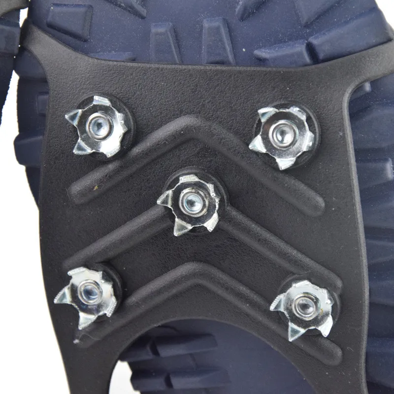 Pince à glace pour chaussures, crampons à neige, anti-alde, randonnée, pointes de traction, flotteurs de glace, 8 goujons - Miniature 3