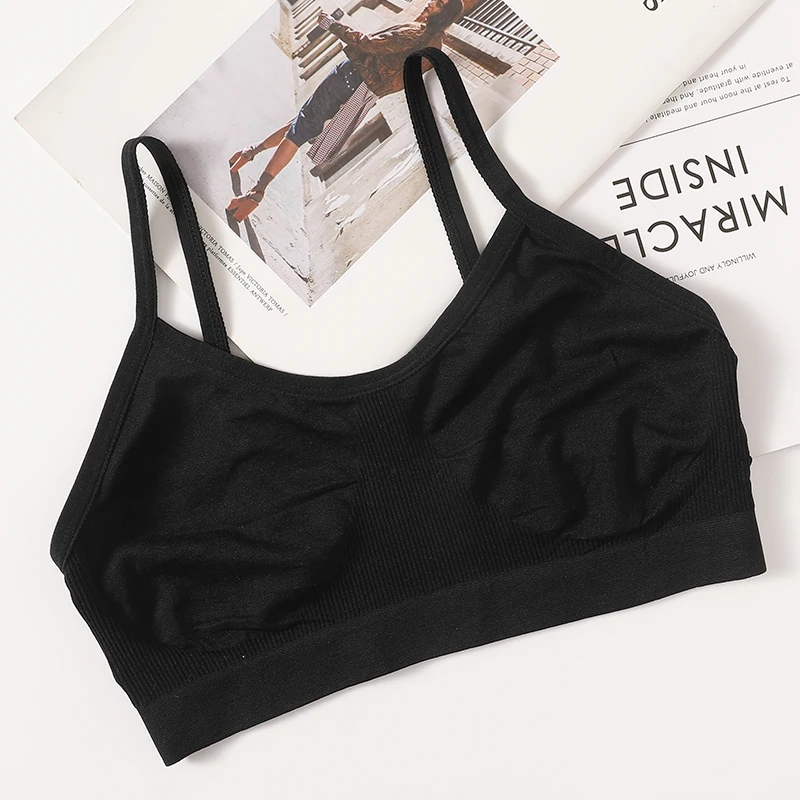 Femmes Push Up bustier tubulaire Sport sans couture soutiens - gorge sans coussinets haut court femme sans fil sous - vêtements couleur unie Sexy Lingerie intimes - Miniature 8