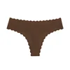 Invisible Seamless Thong - Women's High Elastic Yoga Ruffled Trim Low - Waist Sexy Sports Briefs - Miniature 12