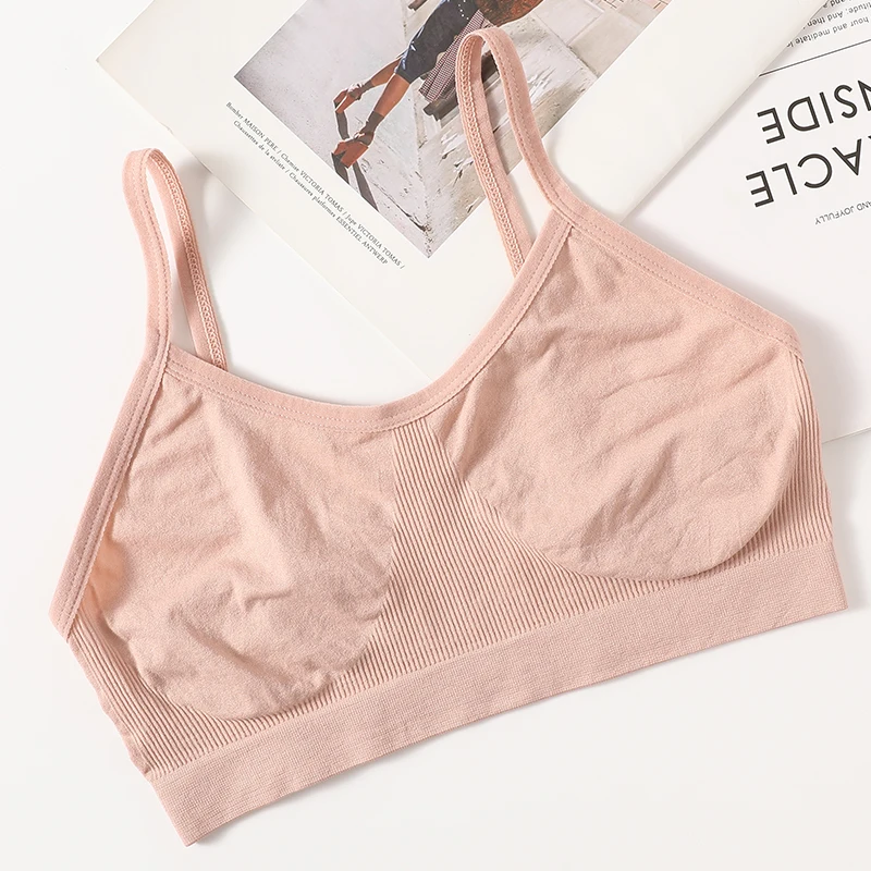 Femmes Push Up bustier tubulaire Sport sans couture soutiens - gorge sans coussinets haut court femme sans fil sous - vêtements couleur unie Sexy Lingerie intimes - Miniature 11