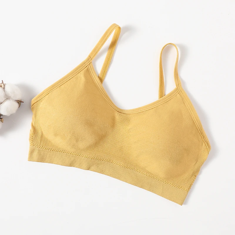 Femmes Push Up bustier tubulaire Sport sans couture soutiens - gorge sans coussinets haut court femme sans fil sous - vêtements couleur unie Sexy Lingerie intimes - Miniature 27
