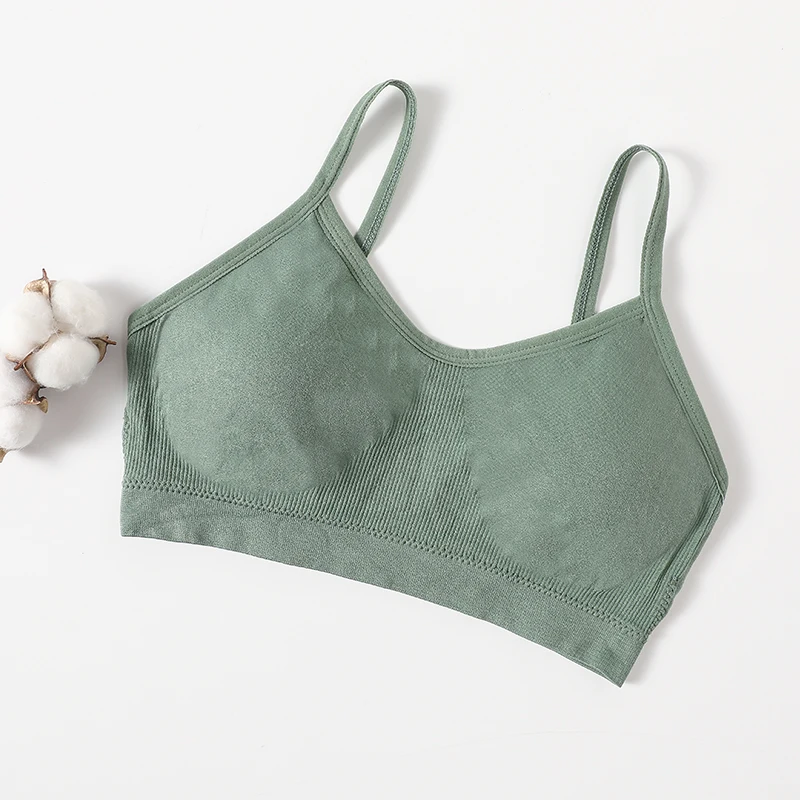 Femmes Push Up bustier tubulaire Sport sans couture soutiens - gorge sans coussinets haut court femme sans fil sous - vêtements couleur unie Sexy Lingerie intimes - Miniature 20