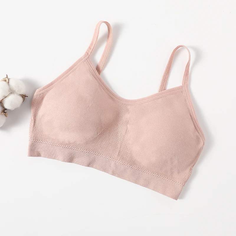 Femmes Push Up bustier tubulaire Sport sans couture soutiens - gorge sans coussinets haut court femme sans fil sous - vêtements couleur unie Sexy Lingerie intimes - Miniature 25