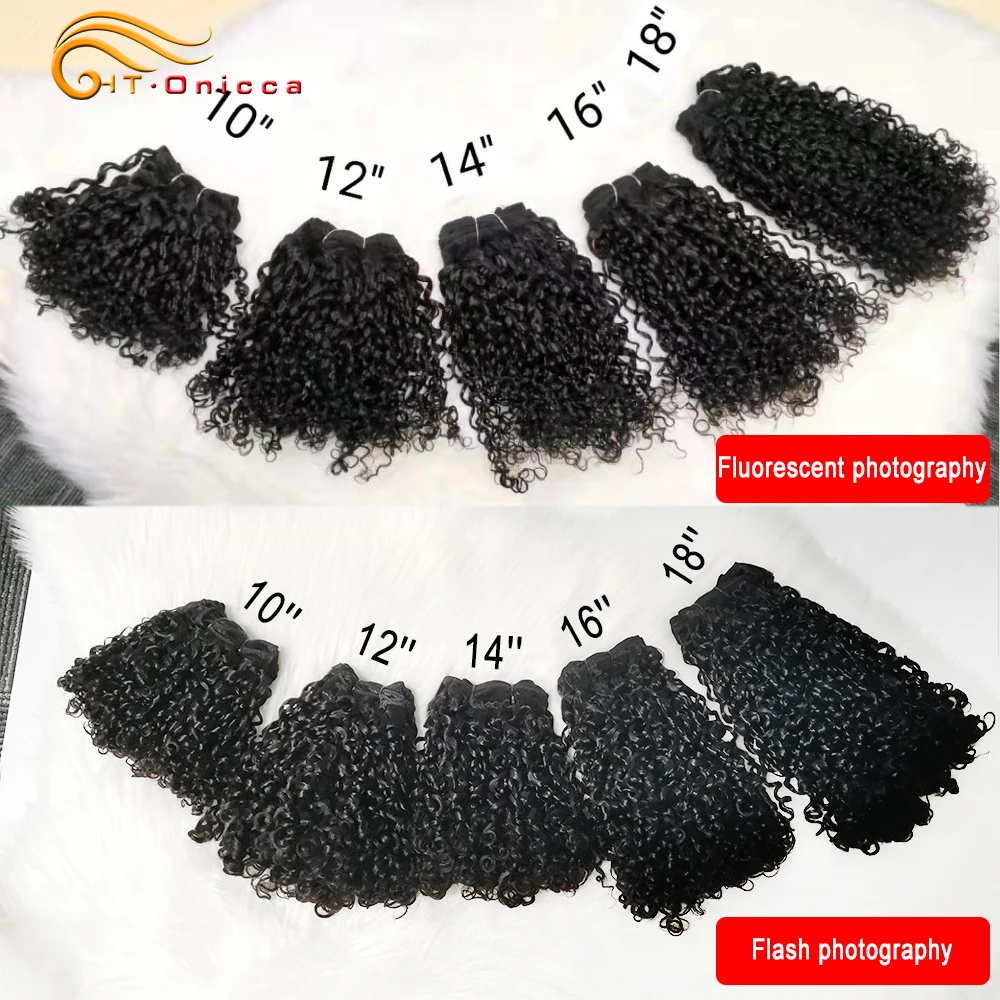 Mèches Brésiliennes Naturelles Remy avec Closure, Cheveux Humains, Couleur Blond Ombré 1B 30, Boucles Pixie, 240 g/Lot, 3 Lots - Miniature 3