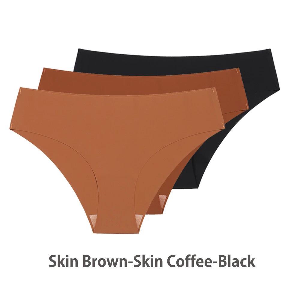 Ensemble de culottes sans couture respirantes pour femmes, sous - vêtements sexy, slips invisibles, taille basse, monochromatique, 3 pièces culotte invisible sans couture femme, culotte invisible femme - Miniature 30