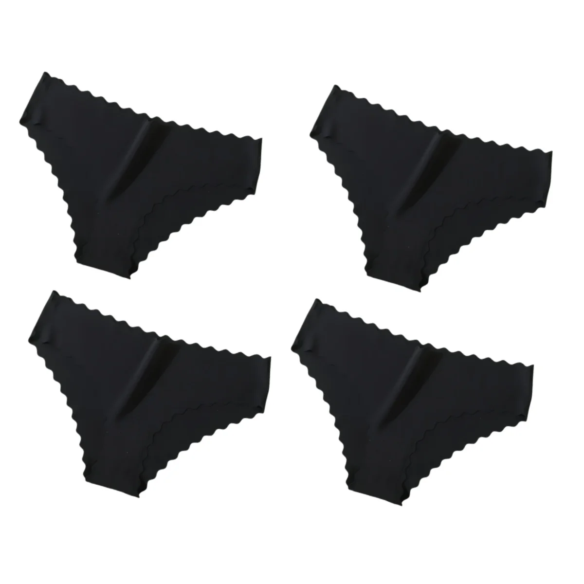 4 pièces/ensemble culottes classiques femmes taille basse slips femme sous - vêtements couleur unie culotte en soie glacée Lingerie Sexy XS - XL - Miniature 16