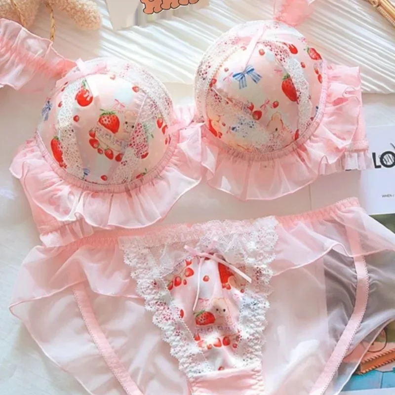 Sous - vêtements japonais mignons pour femmes sans anneau, couverture de soutien - gorge AfricCup princesse Lolita mignon - Miniature 3