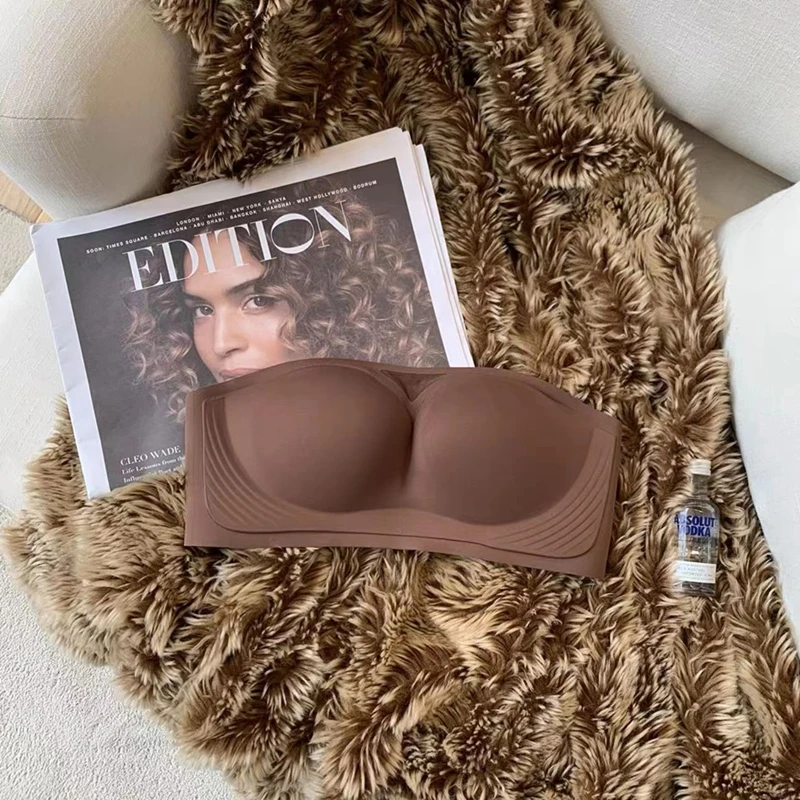 Soutien - gorge push - up sans bretelles anti - ald, style banrib, invisible, une pièce, sans bretelles, pour mariage, sexy, petite poitrine, été - Miniature 8