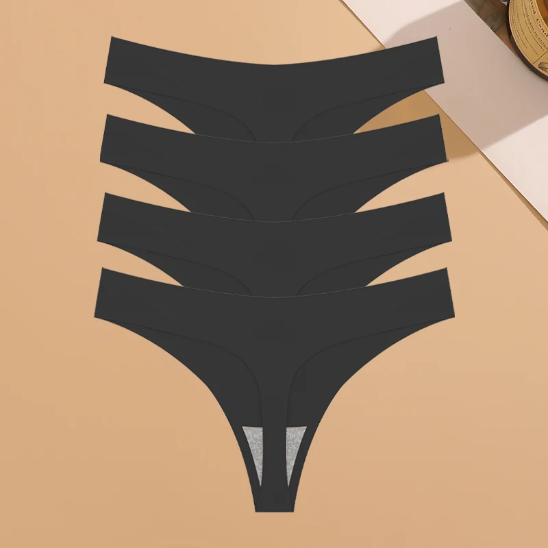 Sous - vêtements sans couture ultra - minces pour femmes, culottes invisibles, tongs de glace sexy, bikini taille basse respirant, lingerie extensible, 4 pièces - Miniature 17