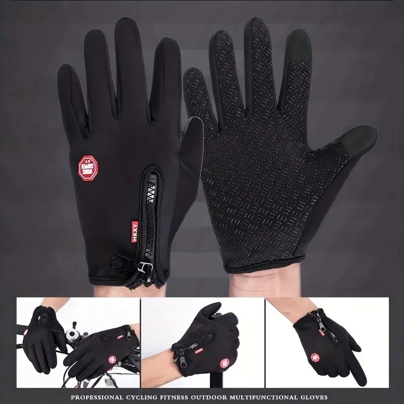 Gants de cyclisme en plein air, vélos pour la chaleur et coordonnants en automne et en hiver - pas cher - livraison - Miniature 3