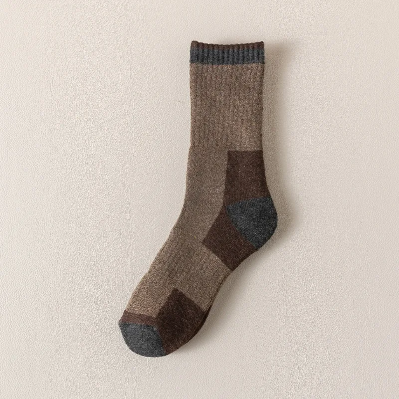 Chaussettes d'hiver en laine mérinos pour hommes et femmes, épaisses, chaudes, évacuant l'humidité, de randonnée, thermiques, respirantes, durables, pour cyclisme en plein air - pas cher - livraison - Miniature 9