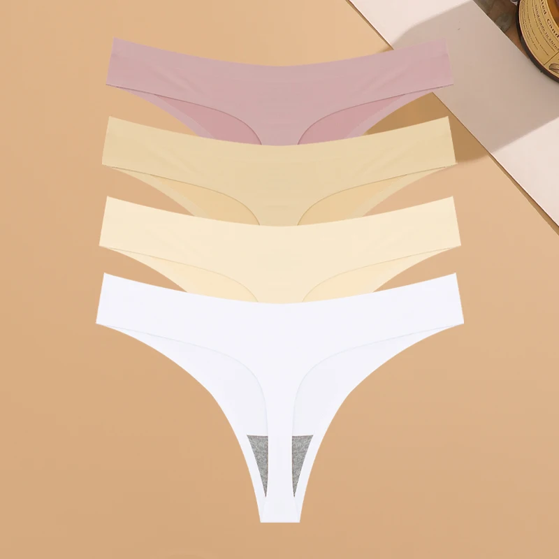 Sous - vêtements sans couture ultra - minces pour femmes, culottes invisibles, tongs de glace sexy, bikini taille basse respirant, lingerie extensible, 4 pièces - Miniature 24