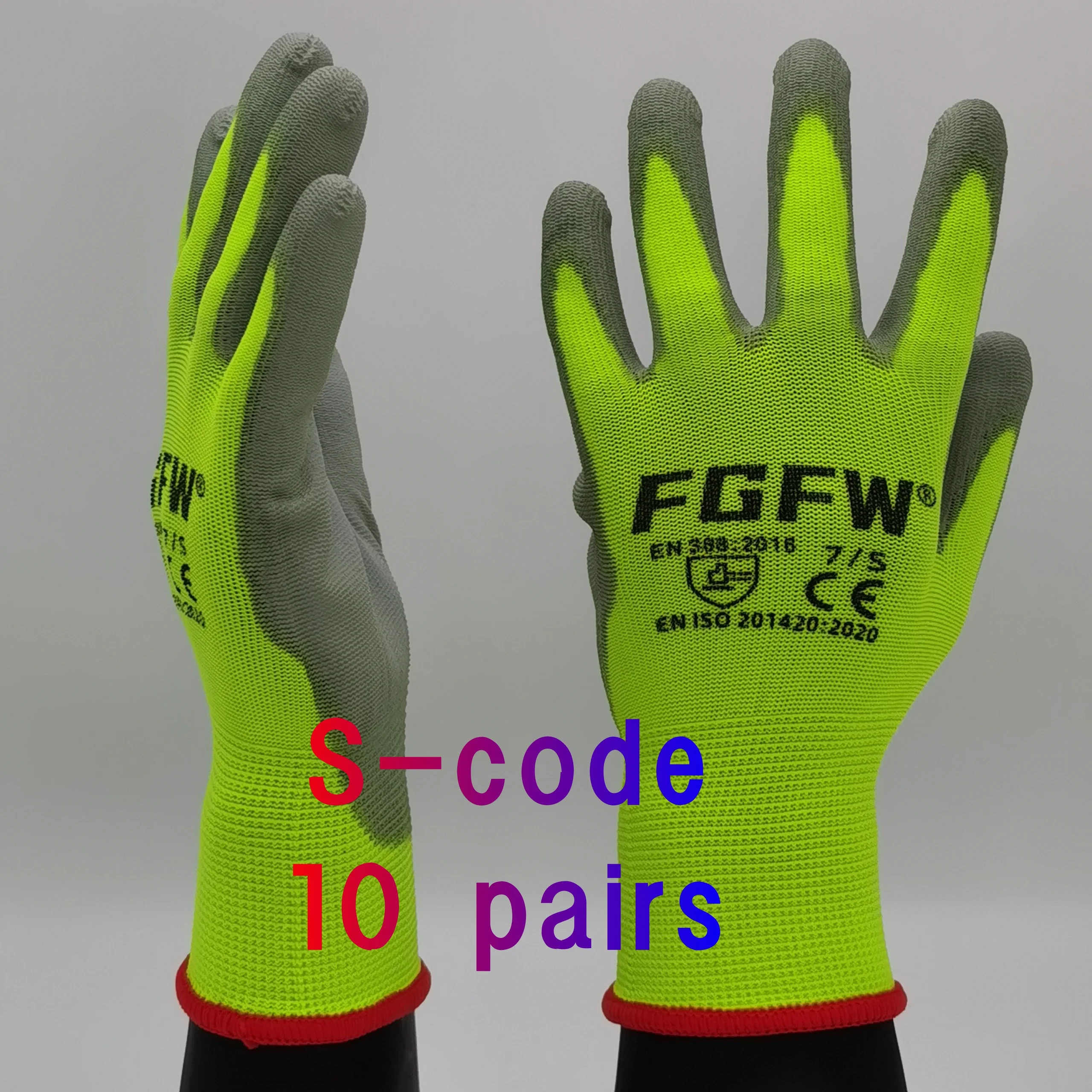 10 paires de gants de travail enduits de PU – Gants de sécurité légers et durables certifiés EN 388/ISO20471, tailles S/M/L/XL - pas cher - livraison - Miniature 12