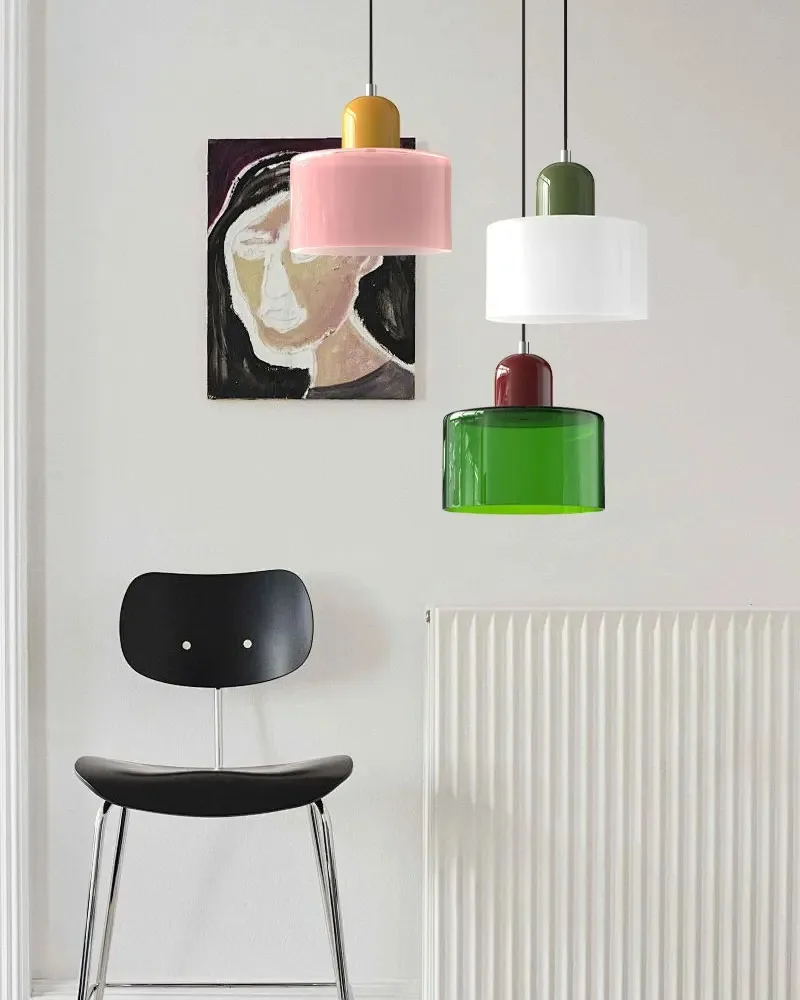 Vintage vitrail petit lustre chevet salle à manger luminaire maison lumière décorative en rose Orange vert blanc - Miniature 5