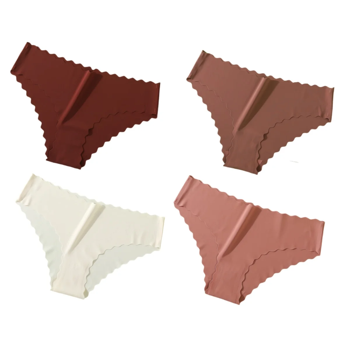4 pièces/ensemble culottes classiques femmes taille basse slips femme sous - vêtements couleur unie culotte en soie glacée Lingerie Sexy XS - XL - Miniature 31