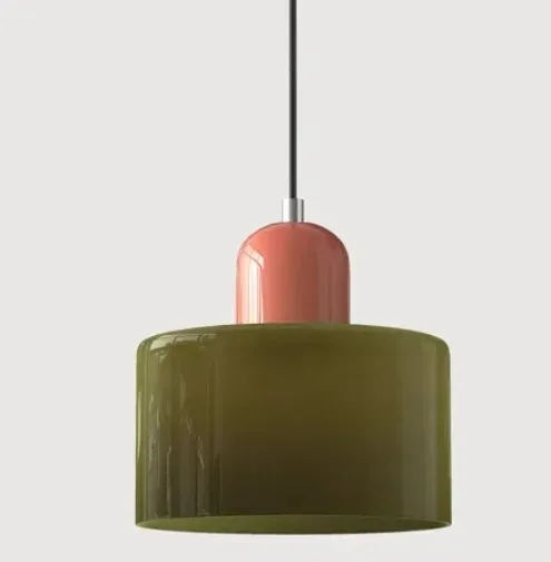 Vintage vitrail petit lustre chevet salle à manger luminaire maison lumière décorative en rose Orange vert blanc - Miniature 14