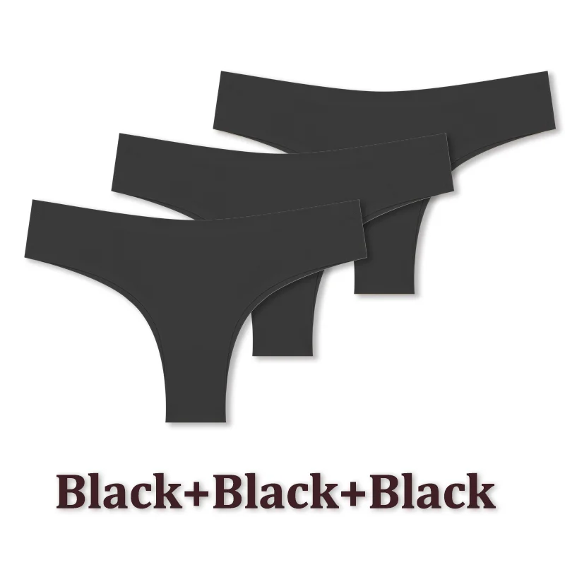 3 pièces sans couture Maillard culotte Ultra - mince culotte brésilienne femmes glace sous - vêtements en soie culotte Sexy taille basse string femme solide - Miniature 22