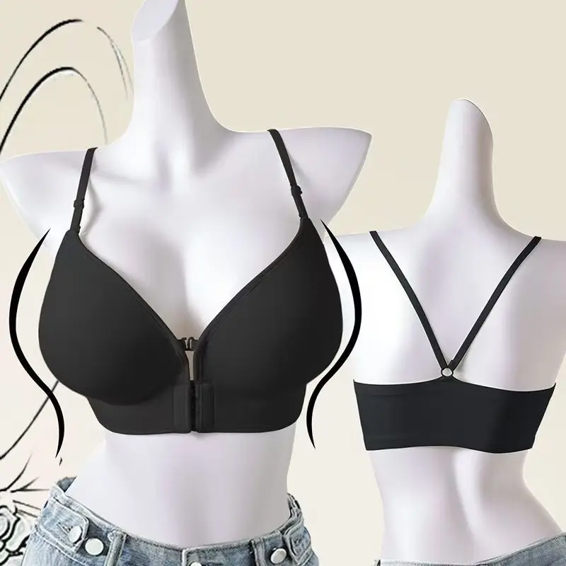 Soutien - gorge push - up épais avec fermeture frontale de 12 cm – Rehausseur rembourré ultra épais pour petite poitrine, lingerie sexy plongeante profonde - Image 1