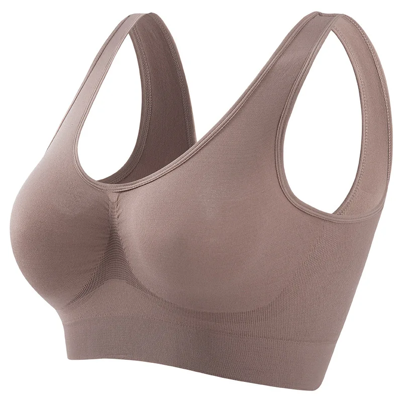 Soutien - gorge de Sport pour femmes, grande taille, sans anneau en acier, sous - vêtements sans couture, coussinet de poitrine amovible, course à pied, gilet de Yoga, 1 pièces - Miniature 13