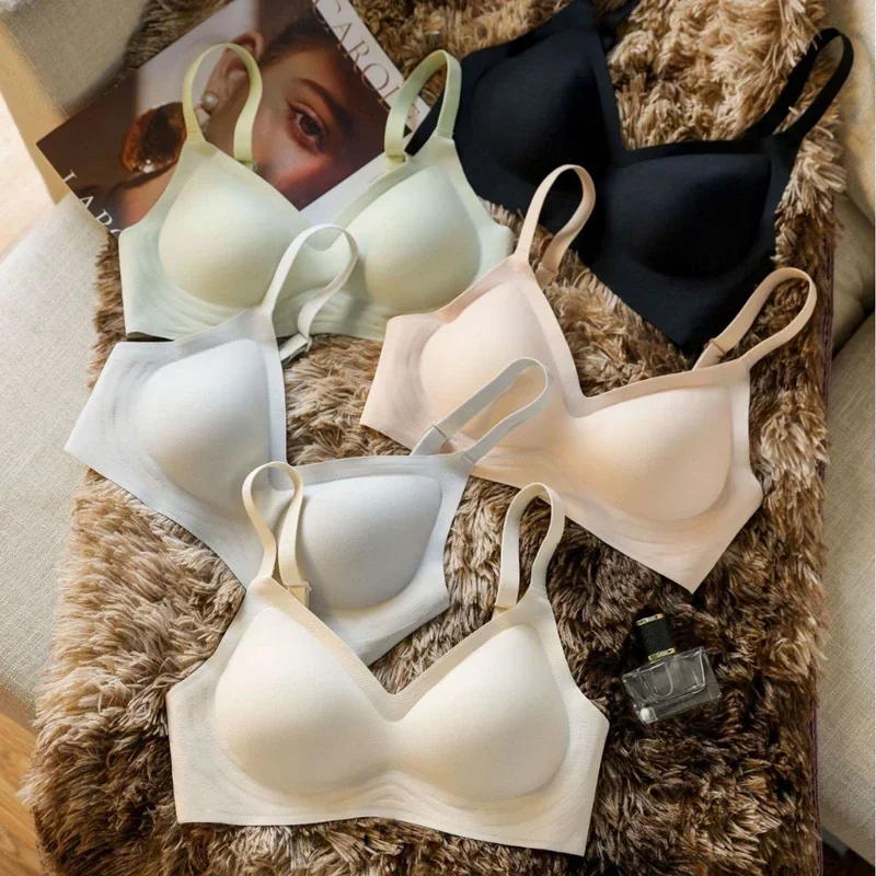 Sous - vêtements sans couture pour femmes avec petits seins, push - up, sans jantes, soutien - gorge de sport à soutien doux, gros seins, petits et fins - Miniature 2
