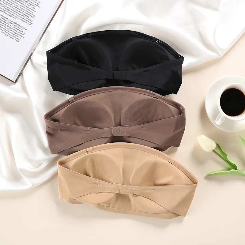1 pièce/3 pièces/paquet nouveau Design amovible rembourré doux glace soie sans trace femmes sans fil sans couture soutien - gorge pour femmes soutien - gorge sans bretelles - Miniature 6