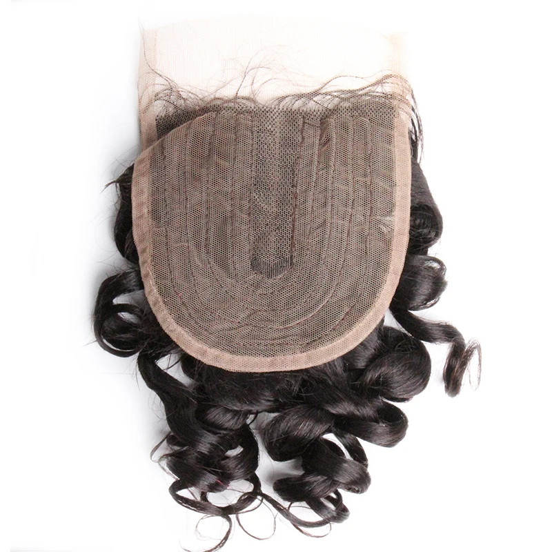 Perruque Lace Closure brésilienne naturelle – Meche, Cheveux humains, Body Wave, T Part, couleur naturelle - Miniature 14
