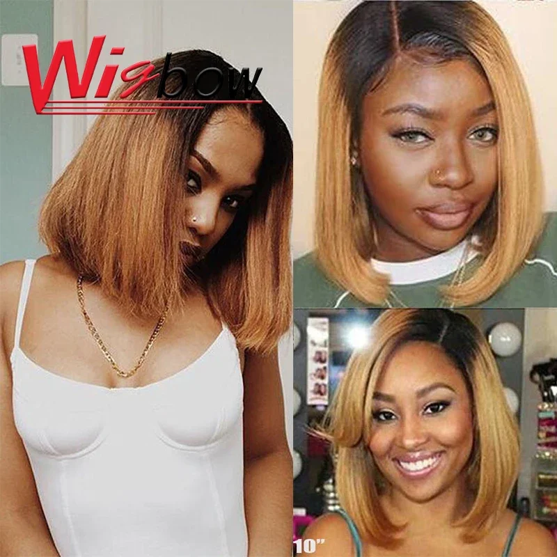 Bundles brésiliens de cheveux humains bouclés pour femmes, Ombre, Bob, Extensions, T1b, 27, 30, 8 Bundles - Miniature 3
