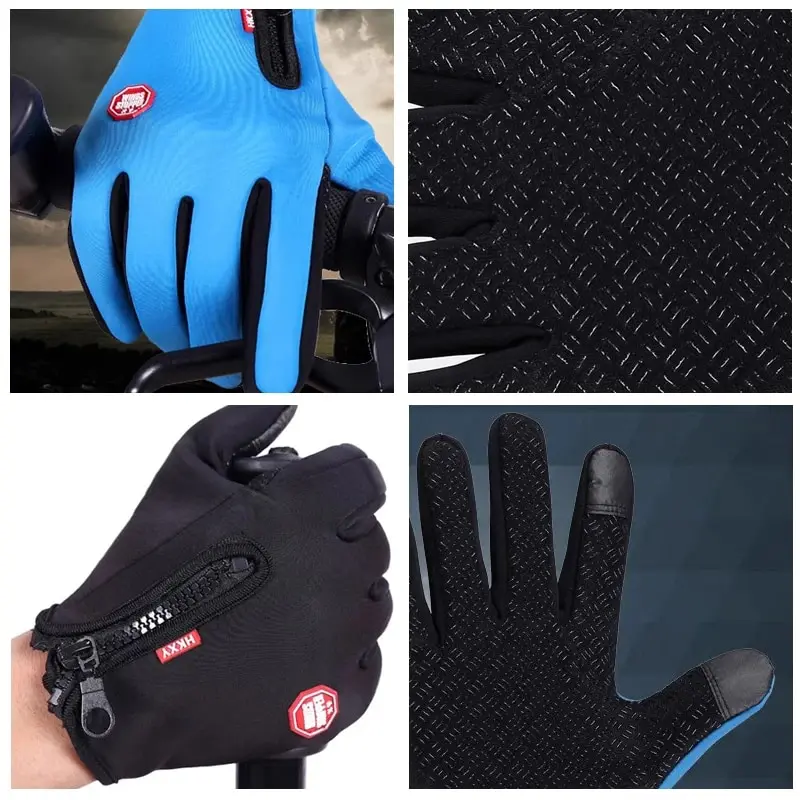 Gants de cyclisme en plein air, vélos pour la chaleur et coordonnants en automne et en hiver - pas cher - livraison - Miniature 2