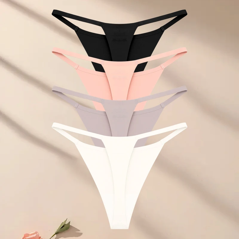 Ensemble de sous - vêtements ultra - minces sans couture pour femmes, culotte sexy à ceinture fine, string de haute commande pour filles, string respirant, lingerie féminine, 4 pièces, 12 pièces - Miniature 24