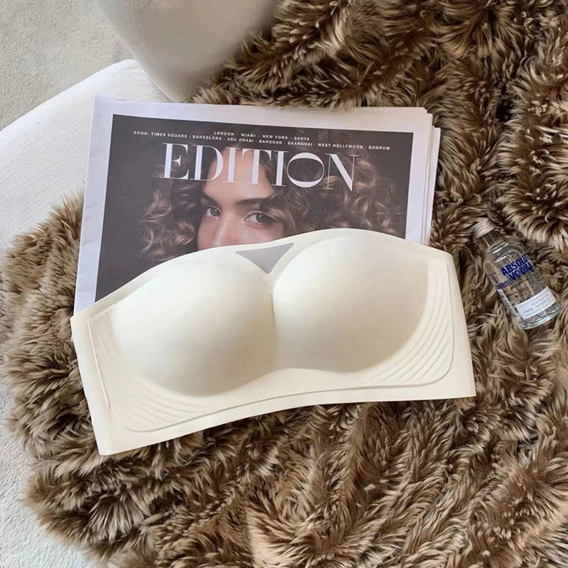 Soutien - gorge push - up sans bretelles anti - ald, style banrib, invisible, une pièce, sans bretelles, pour mariage, sexy, petite poitrine, été - Miniature 9