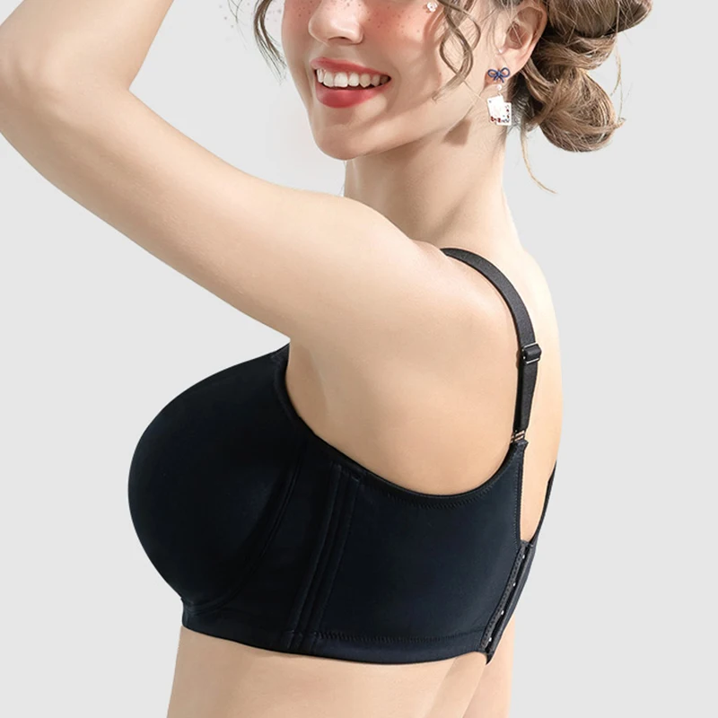 Soutien - gorge fin et Sexy pour femmes, Lingerie sans couture, grande taille, confortable, Push - up, Anti - affaissement, sport, Collection de seins - Miniature 3