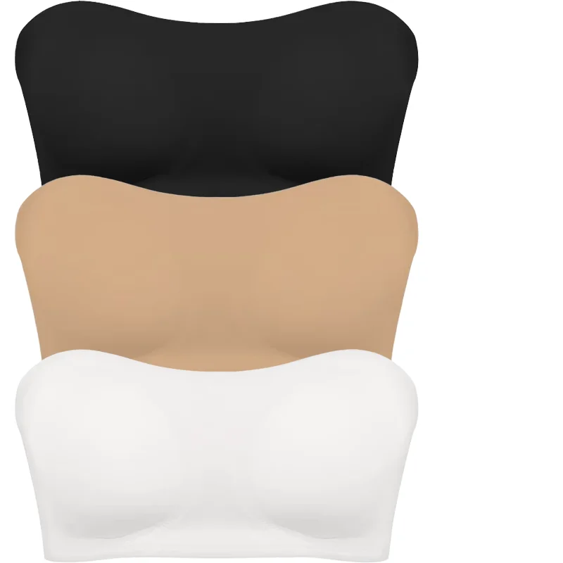 Soutien - gorge sans bretelles sans couture pour femmes, rembourré amovible, haut en soie glacée douce, sous - vêtements sans bretelles, sûr, antidérapant, Push Up, haut tubulaire Sexy - Miniature 20