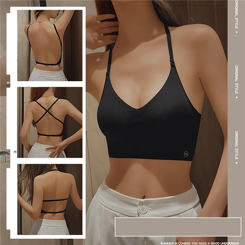 Soutien - gorge Push Up Invisible, dos nu, Sexy, pour femmes, coupe basse, plongeant, dos ouvert, sous - vêtements de mariage, Lingerie sans couture, 2024 - Miniature 2