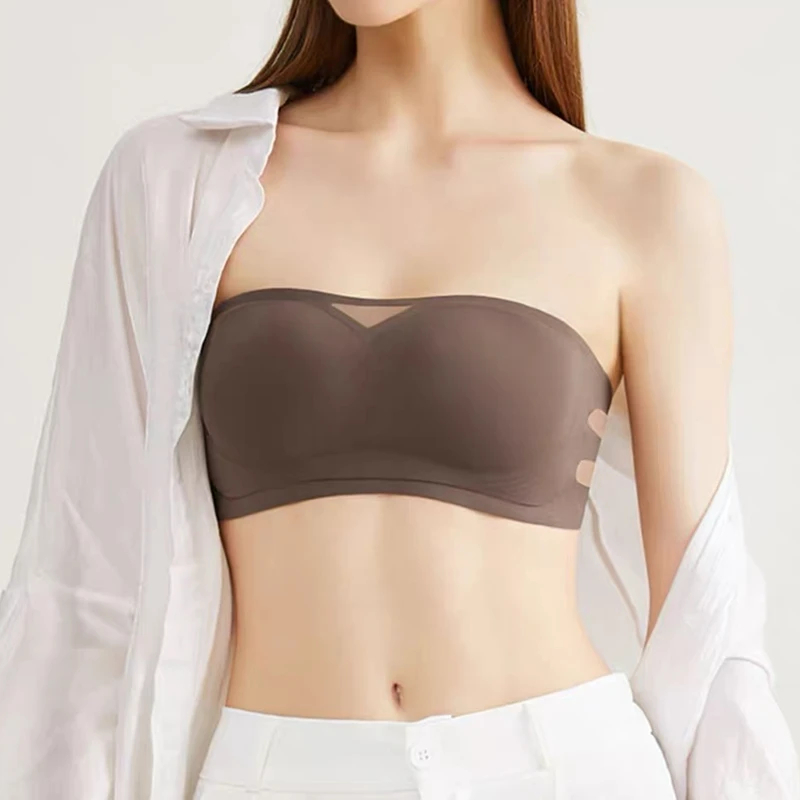 Soutien - gorge push - up sans bretelles anti - ald, style banrib, invisible, une pièce, sans bretelles, pour mariage, sexy, petite poitrine, été - Miniature 2