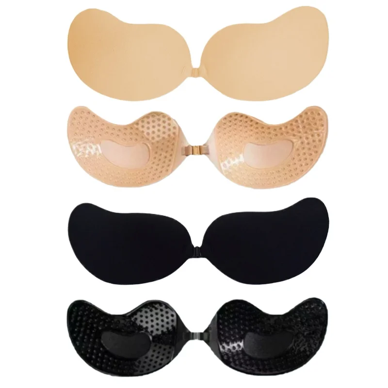 Soutien - gorge Push Up Invisible pour femmes, 3 pièces, dos nu, sans bretelles, sans couture, fermeture frontale, sous - vêtements Bralette, coussinet de soutien - gorge auto - adhésif en Silicone - Image 1